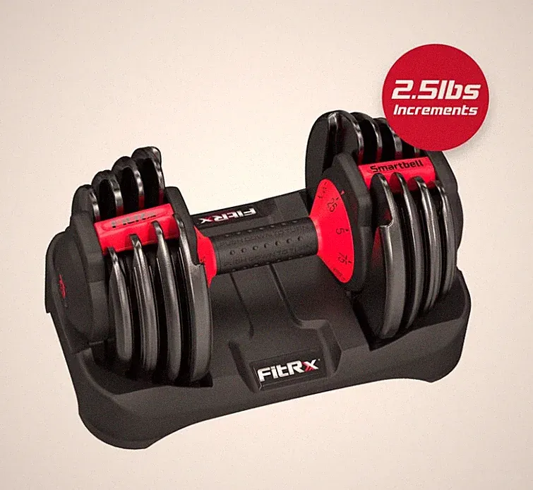 FitRx SmartBell, 9 in 1 Adjustable Dumbbell, 25 lb