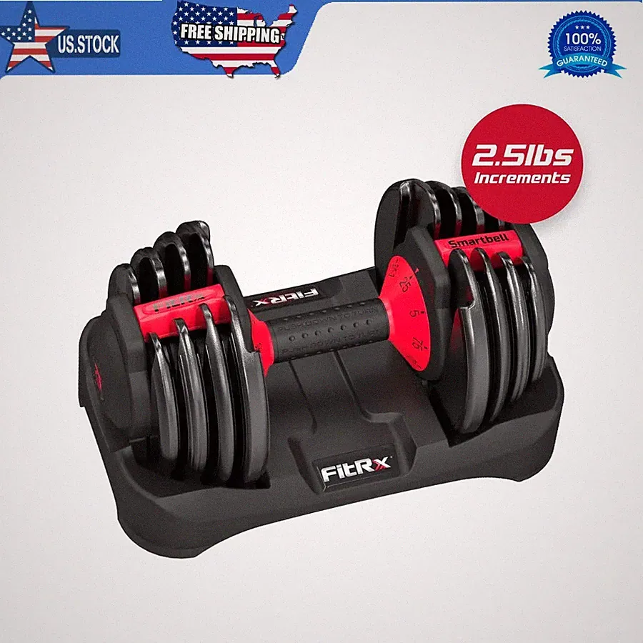 FitRx SmartBell 9 in 1 Adjustable Dumbbell 25 lb Weight
