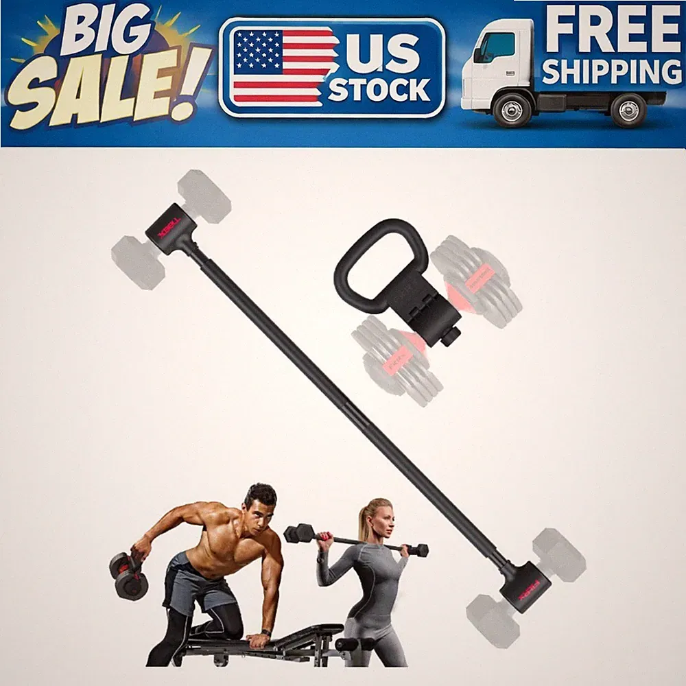 FitRx X-Bell Dumbbell to Barbell Converter Kettlebell Curl Bar System