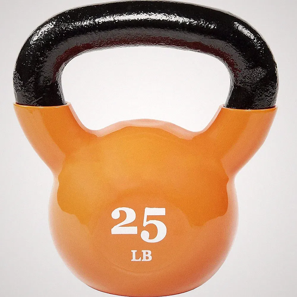 Fitvids 25 lb Vinyl-Coated Kettlebell Weight for Strength Training, Dark Green