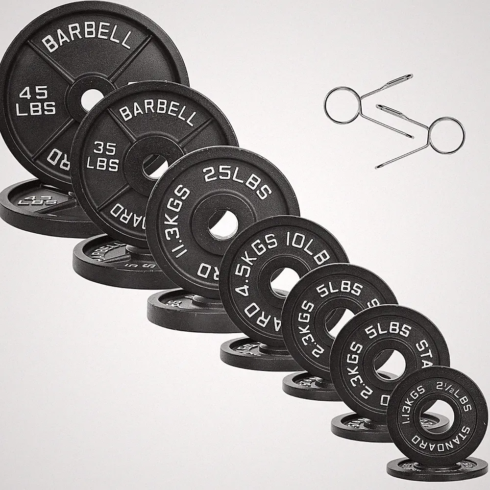 Fitvids 255lb Olympic Barbell Weight Plates Set