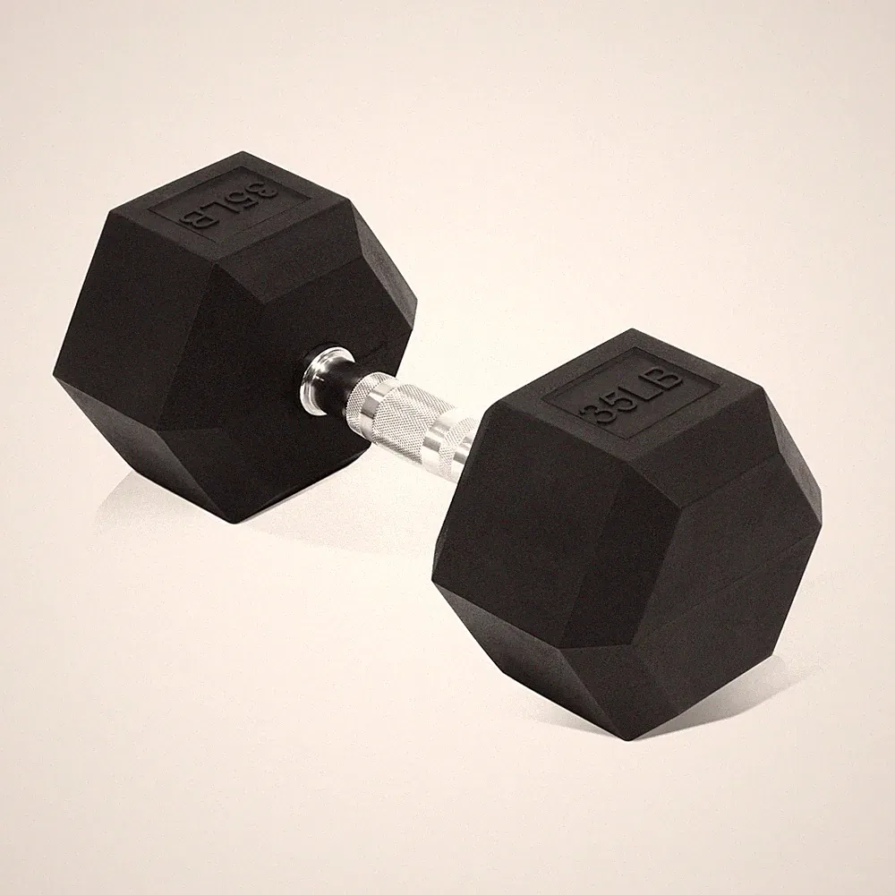 Fitvids 35LB Single Hex Dumbbells Rubber Coated Hand for Exercises and Fitness