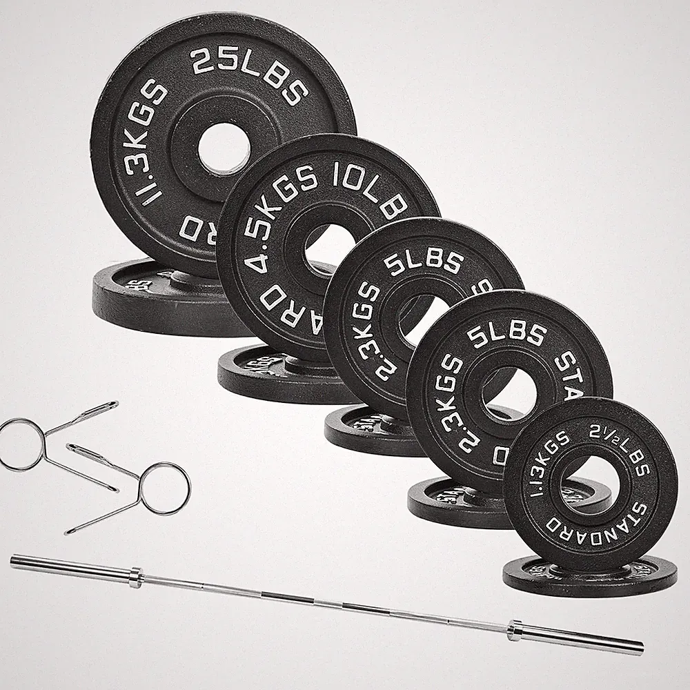 Fitvids 5FT Olympic Barbell 95LB Weight Set Home Gym