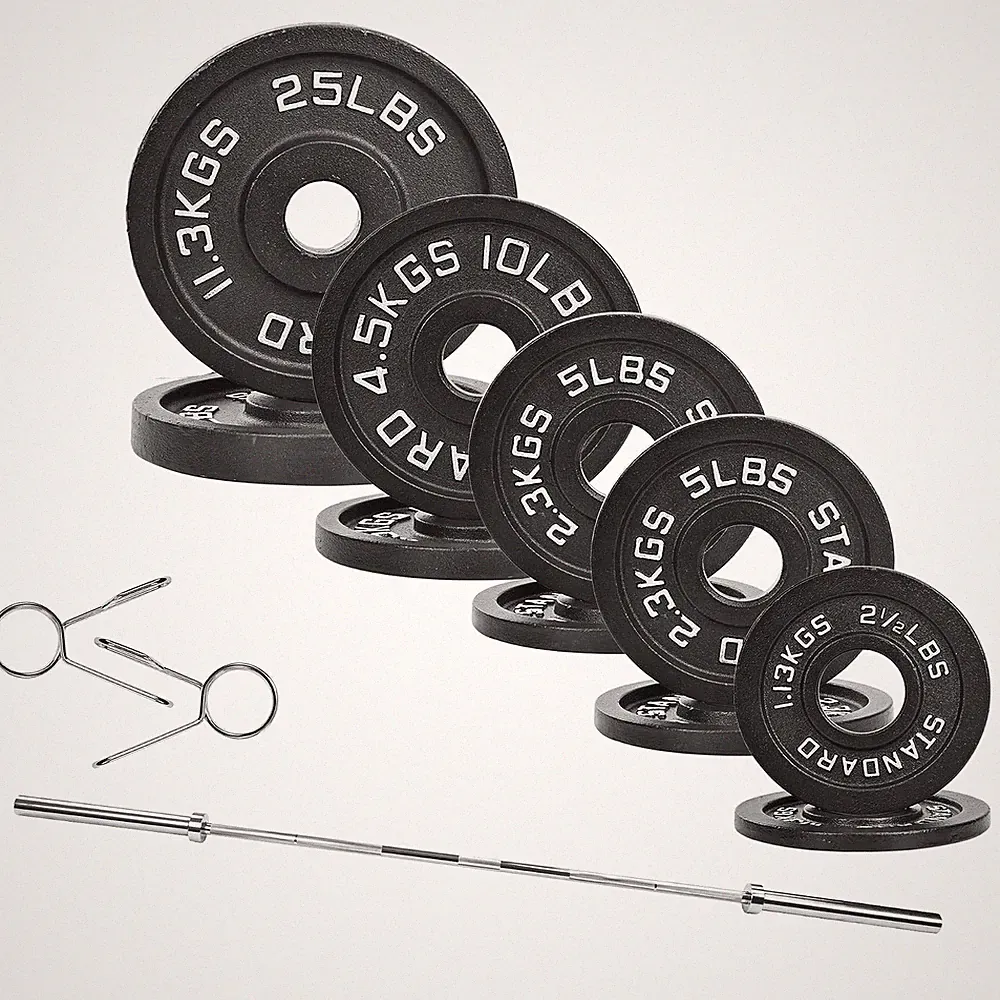 Fitvids 5FT Olympic Barbell 95LB Weight Set Home Gym