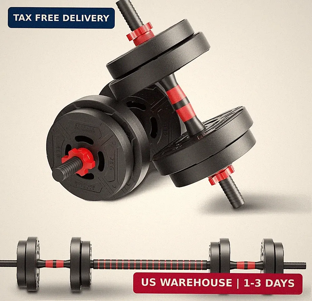 Fitvids Adjustable Dumbbell Set, 40/60LBS Free Weight Set, Multi-Functional Port