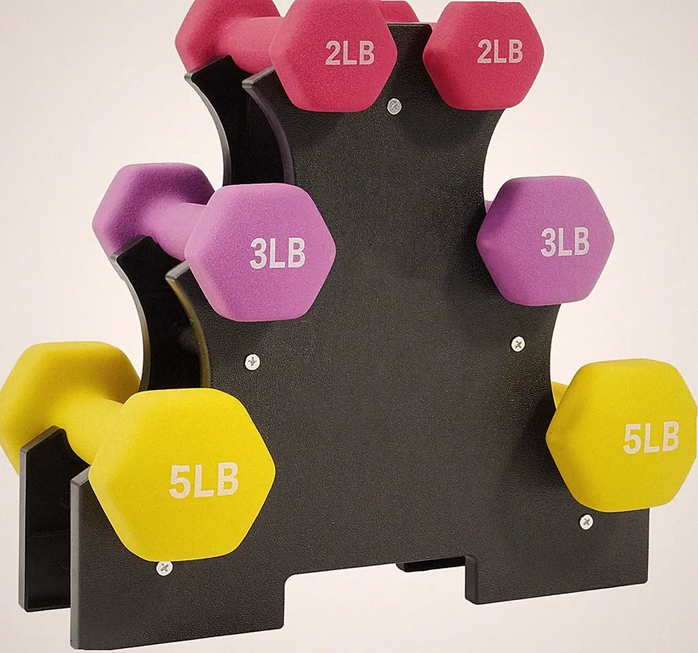 Fitvids Colored Neoprene Dumbbell Set with Rack, Multiple Weight Options, 20LBS