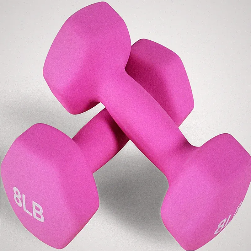 Fitvids Neoprene Dumbbell Hand Weights Anti-Slip Anti-Roll Hex Shape Colorful