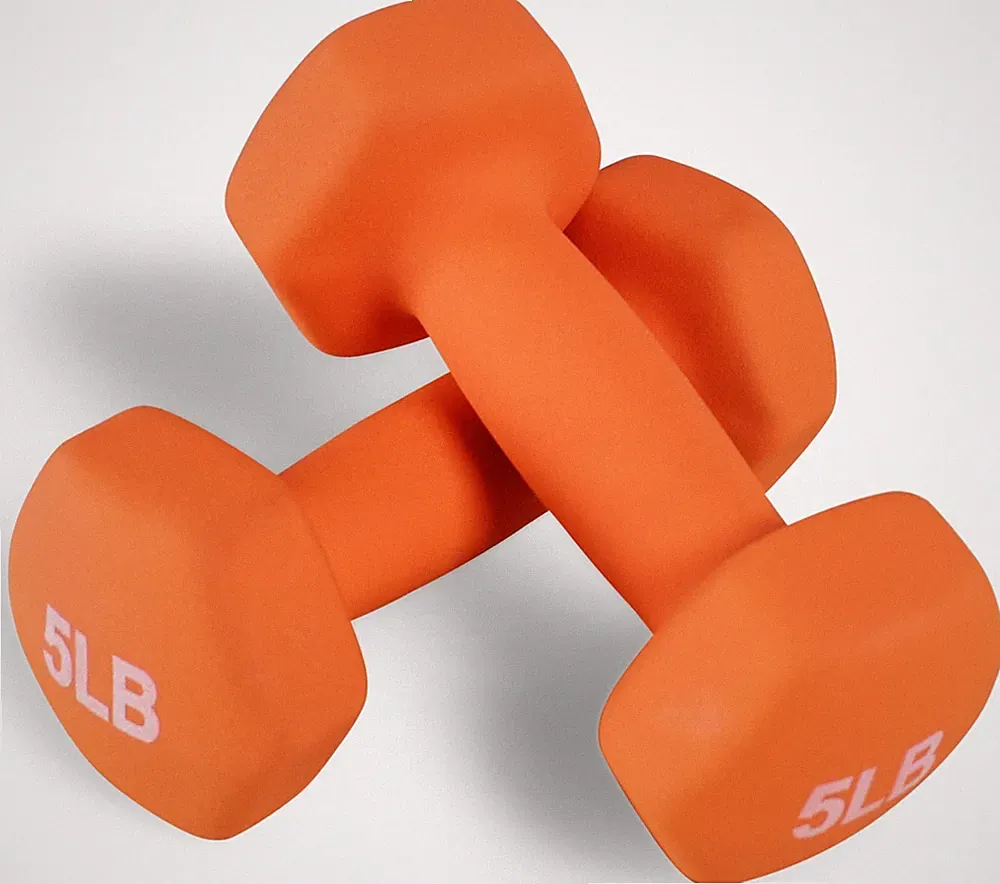 Fitvids Neoprene Dumbbell Hand Weights – AntiSlip – 5Pound, Pair – 5Pound, Pair