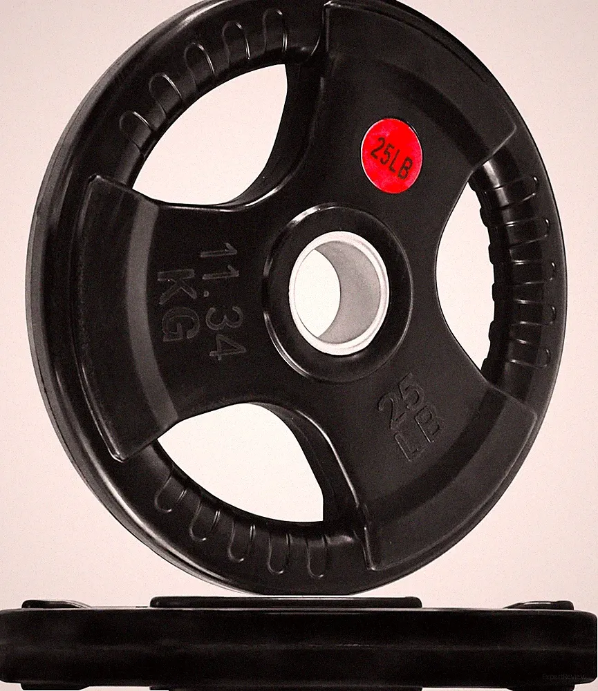 Fitvids Olympic 2-Inch Cast Iron Plate Weight 25LB Pair, Rubber Coated