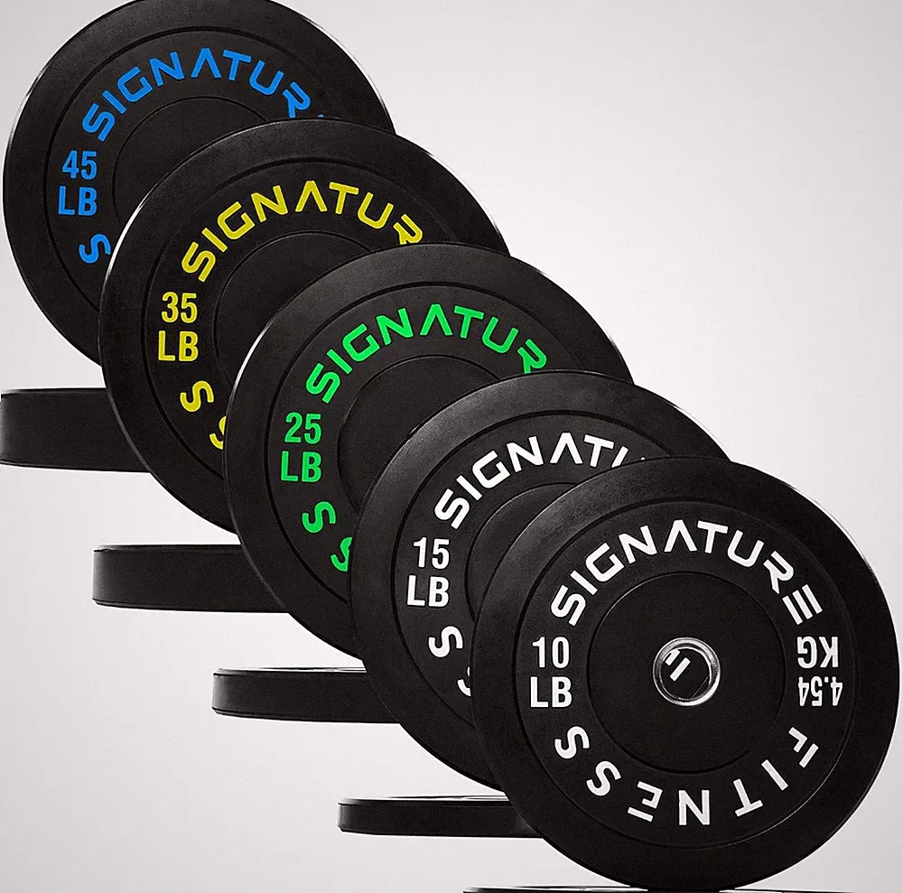 Fitvids Olympic Bumper Plates Set, 2" Weight Plates for Strength Training & Weig