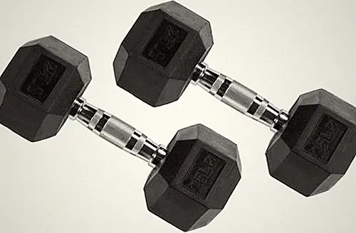 fitvids rubber encased hex dumbbell