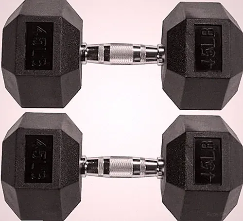 Fitvids Rubber Encased Hex Dumbbells