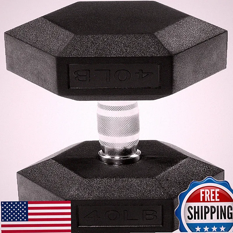 fitvids rubber encased hex dumbbell