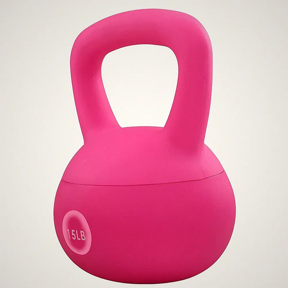 Fitvids Soft Kettlebell Ergonomic Grip, Iron & Sand Filled, 15lbs (Open Box)