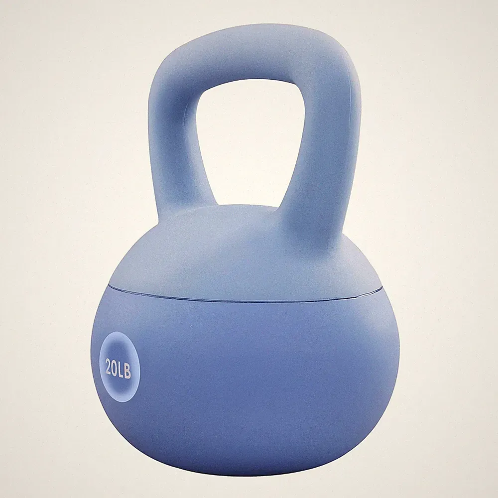 Fitvids Soft Kettlebell Ergonomic Grip, Iron & Sand Filled, 20 Pounds, Blue