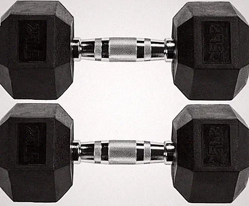 FITVIDS SPORZON! HEX 25LB/11KG DUMBBELLS RUBBER COATED 2-PIECE - Scratch & Dent