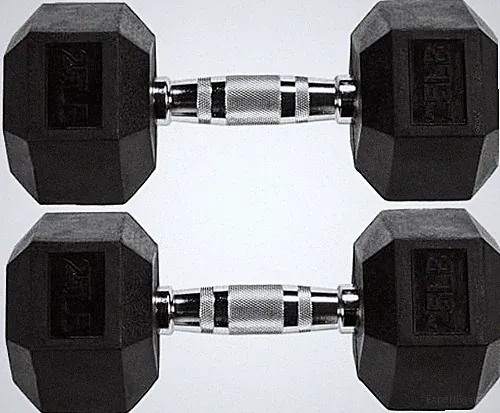 FITVIDS SPORZON! HEX 25LB/11KG DUMBBELLS RUBBER COATED 2-PIECE - Scratch & Dent
