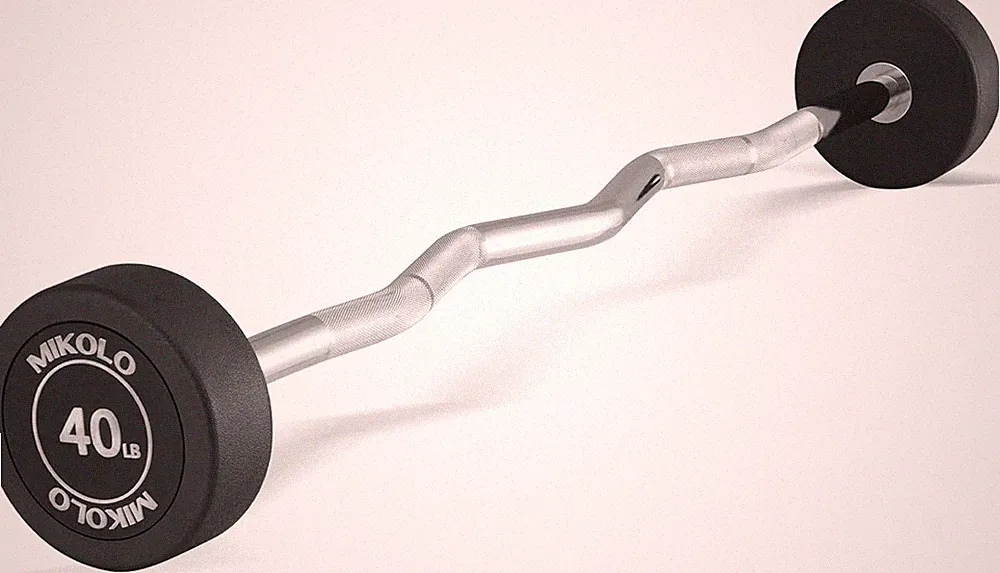 Fixed Barbell, Pre-Loaded Weight EZ Curl Bar, PVC Barbell Weight Set for