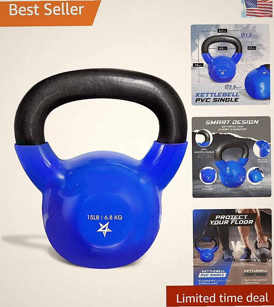 Flat Bottom 15 LB Kettlebell: Ideal for Stability and Versatile Exercises