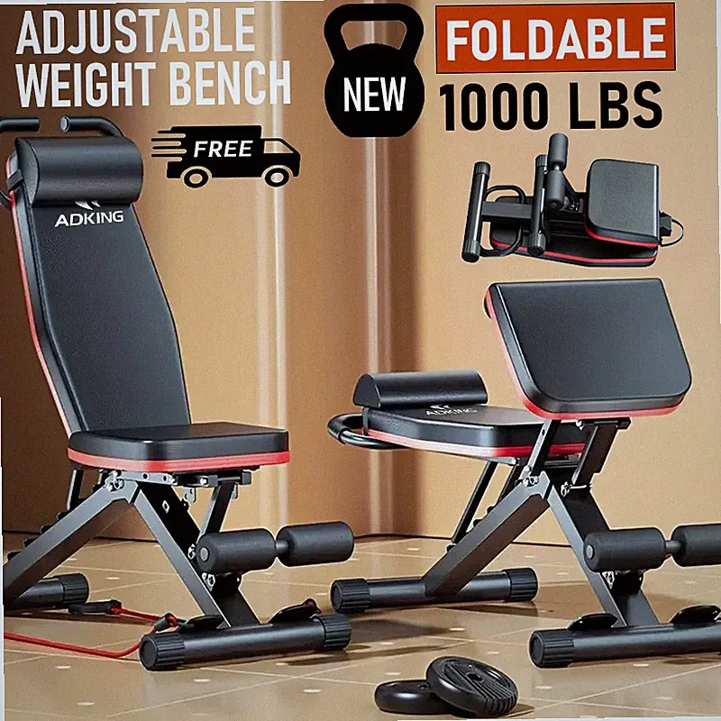 Foldable Adjustable Weight Bench Set Strength Gym Training Incline Workout Bench