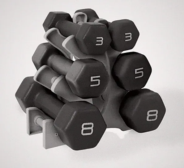 *FREE SHIPPING TO AK, PR, HI* CAP 32 lb Black Neoprene Dumbbell Set with Rack