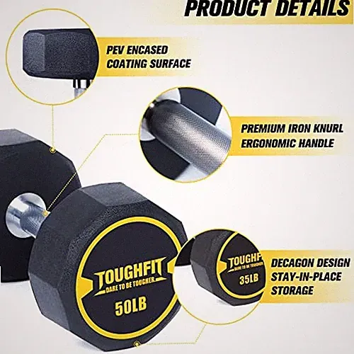 Free Weights for Strength Training Full Body, Decagon Dumbbells for Home Gym