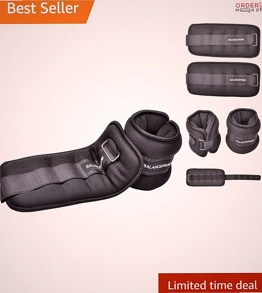 Fully Adjustable 1-20 LBS Ankle and Wrist Weights Set - Improve Cardio Workouts