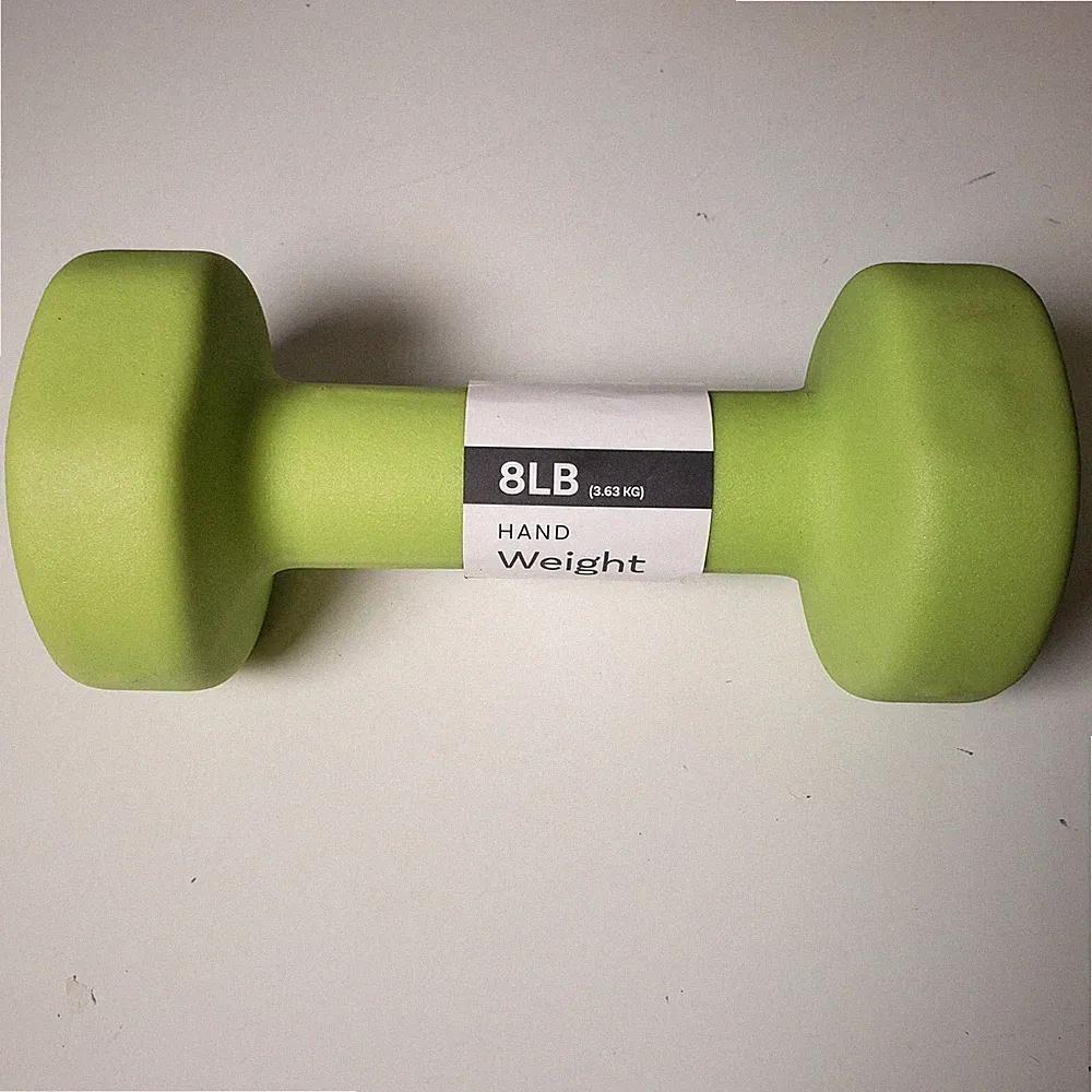 Gaiam 8lb Hand Weight Bright Lime Green Coated Dumbell Home Workout New