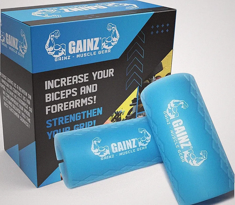 Gainz - Thick Grips Dumbell/Barbell Weight Lifting Adapters - Grow Bigger Biceps
