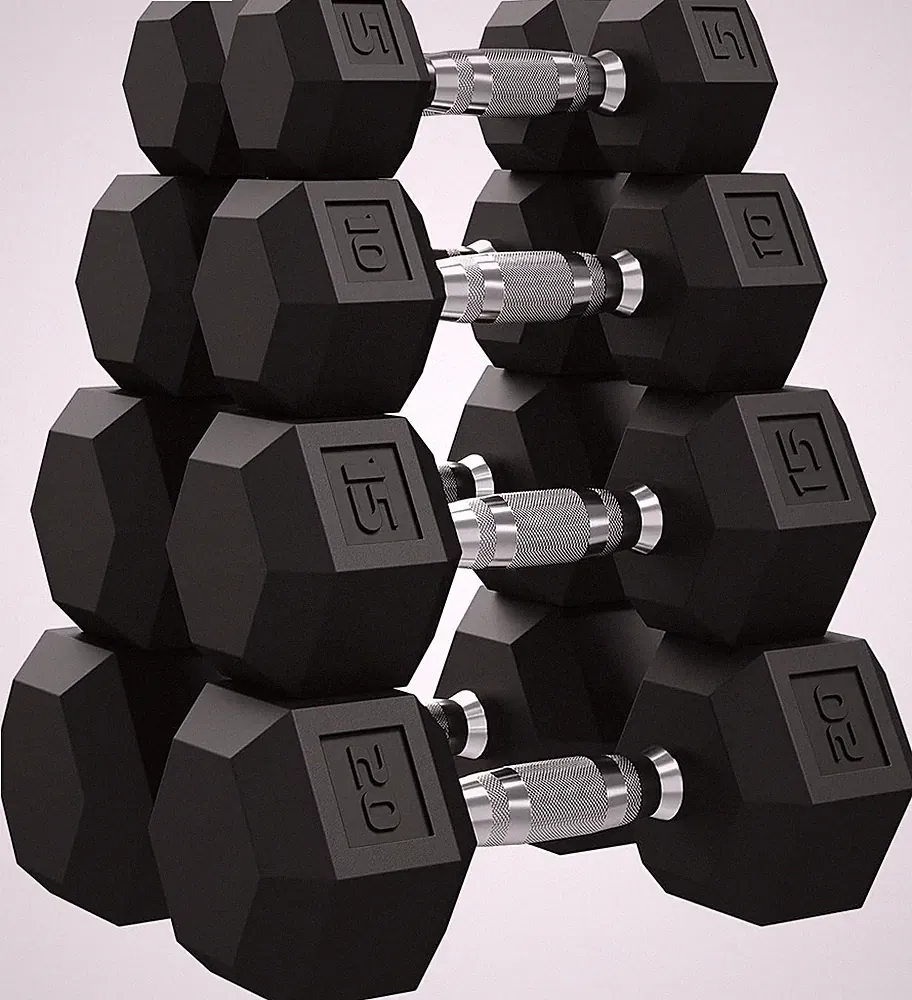 Garvee 5-50 LB Hex Dumbbell Set of 2, Hand Weights Dumbbells Pair with Cast Iron