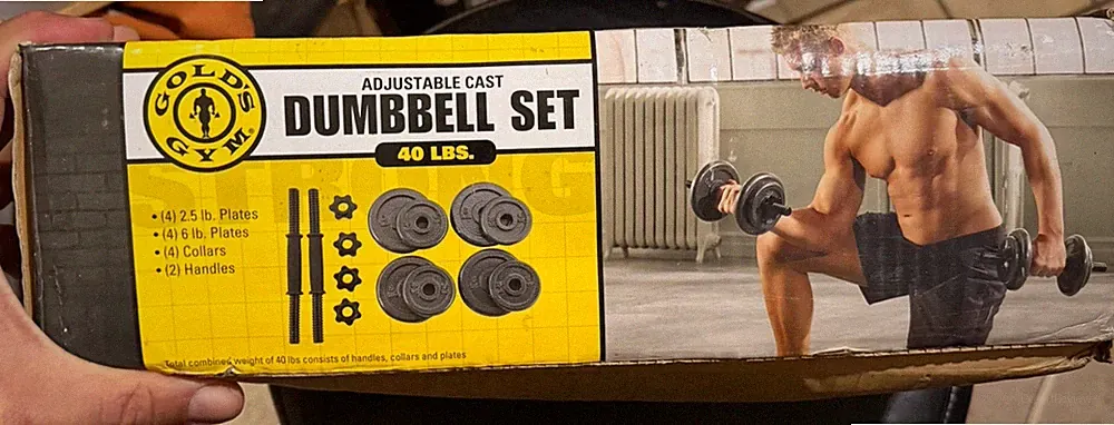 Gold's Gym Cast Plates Adjustable Dumbbell Set 40lbs *New Open Box* gym weights