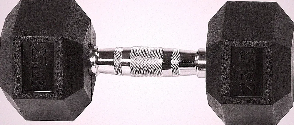 GP Hex Dumbbells Exercise & Fitness Weights Dumbbell for Women & Men (25lb, SGL)