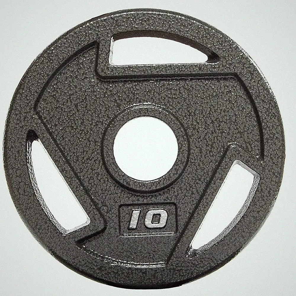 Gray 2" Cast Iron Bar Plate, Rust-Resistant, 3 Grip Holes,for Home Gym