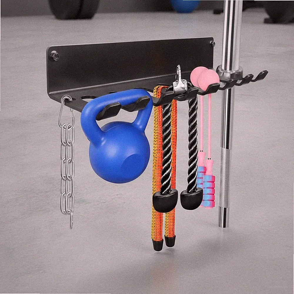 Gym Rack Organizer, Home Gym Accessories Hanger, Wall Mount Hooks for Olympic...