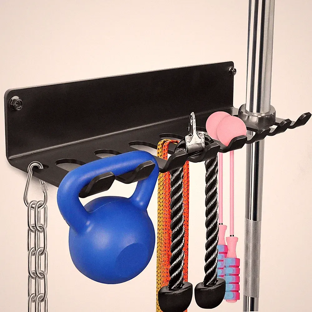 Gym Rack Organizer, Home Gym Accessories Hanger, Wall Mount Hooks for Olympic...