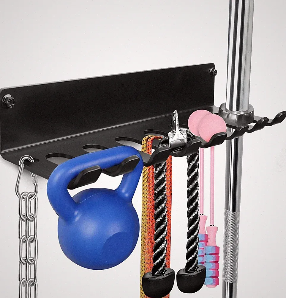 Gym Rack Organizer, Home Gym Accessories Hanger, Wall Mount Hooks for Olympic Ba