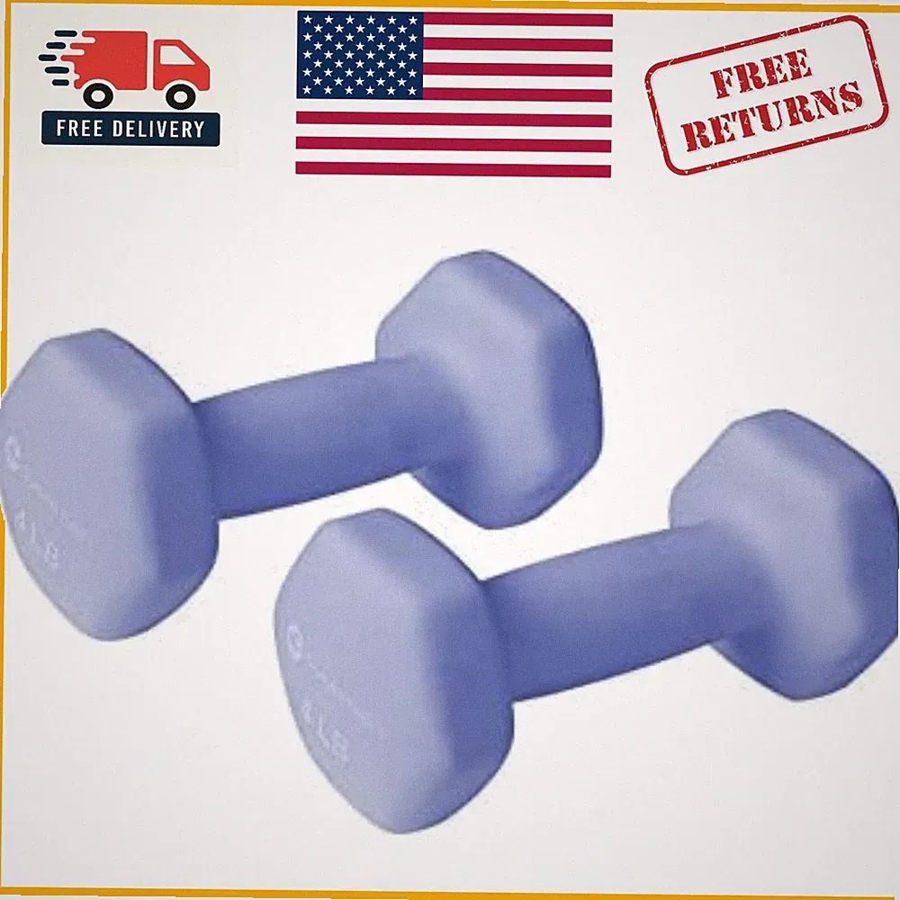 Gymenist Neoprene Dumbbell Set of 2 - Soft Non-Slip 4 lb Grip for Home Workouts