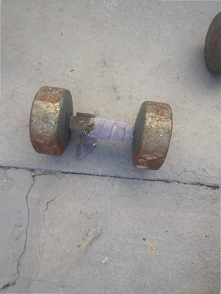 25lb fixed weight cast iron dumbbells set of 2