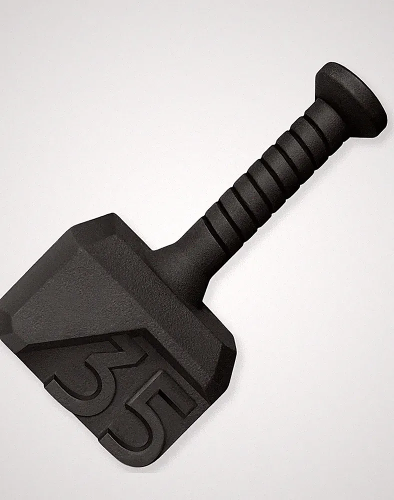 Hammer Kettlebells 35 Lbs - Cast Iron Weights anti Slip Powder Coated Handle