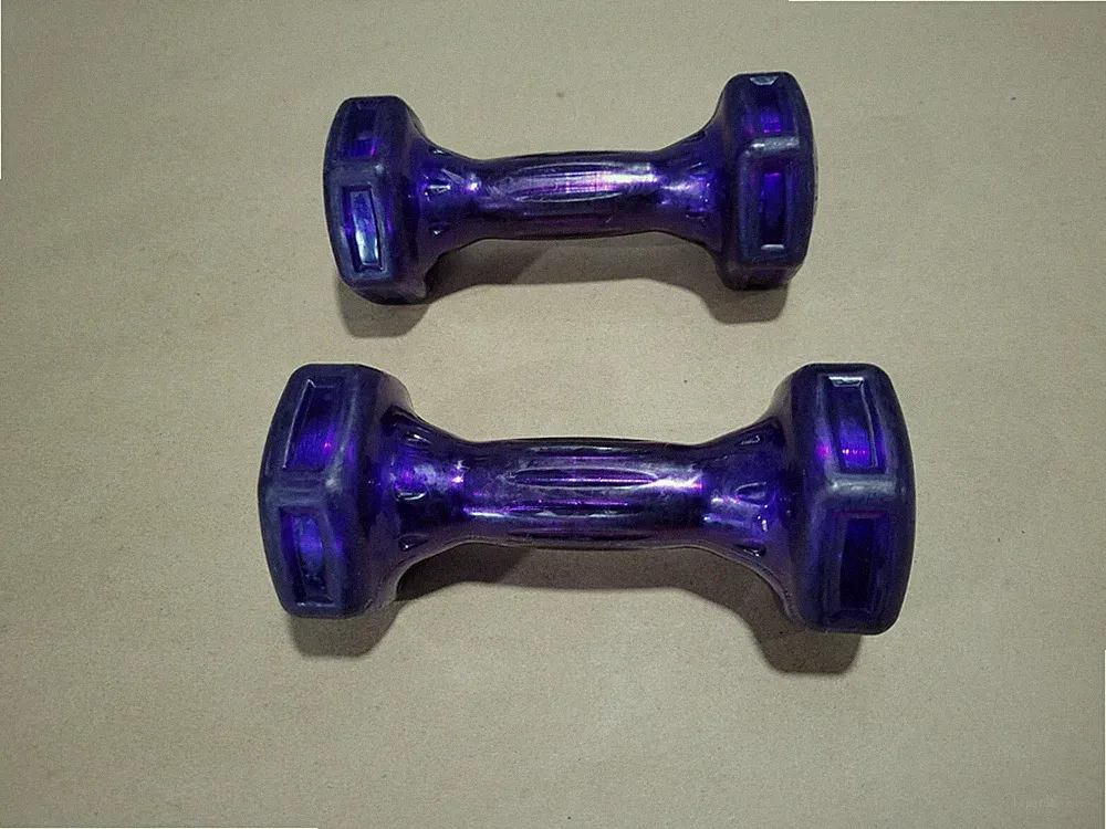 Hampton 5 lb Dumbbells urethane Coated Hand Weights Jelly bell used 5lb Purple