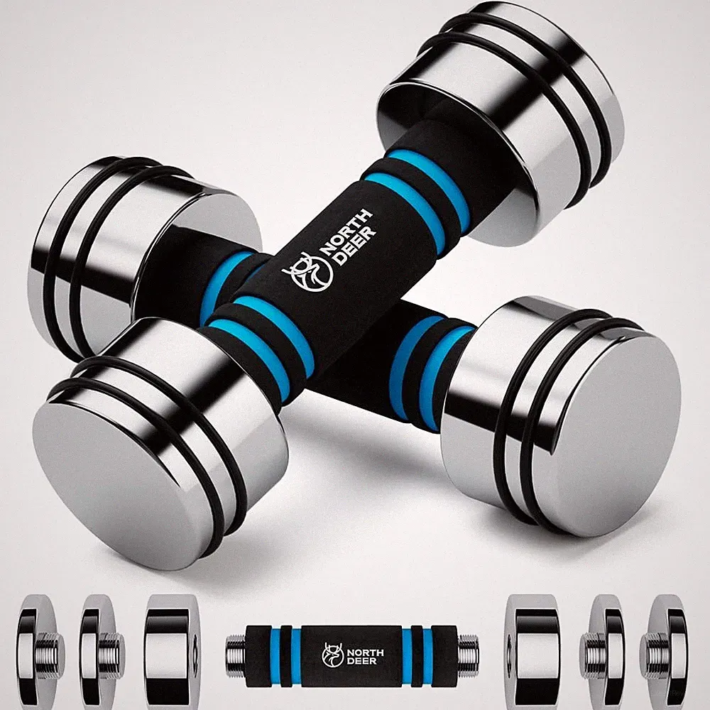 Hand Weight Set of 2 for Women 5lb Pair 3lb/4lb/5lb Adjustable Dumbbells with...