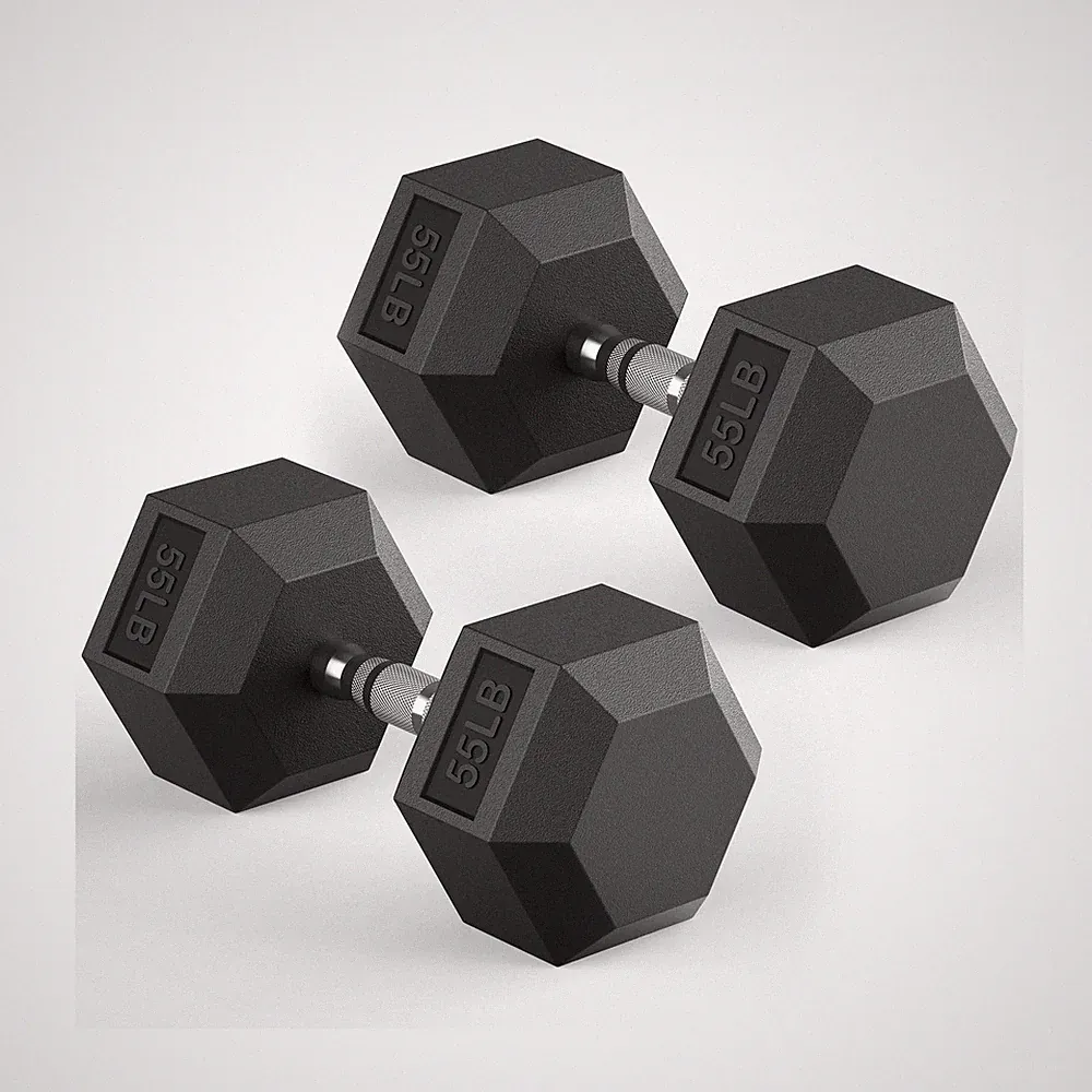 HANDBODE Hex Dumbbell 30-570 lb Dumbbell set, Rubber Encased Exercise & Fitne...