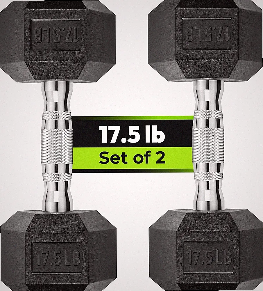HANDBODE Hex Dumbbell Set, 2.5-65 Lb Rubber Encased Exercise & Fitness Dumbbells