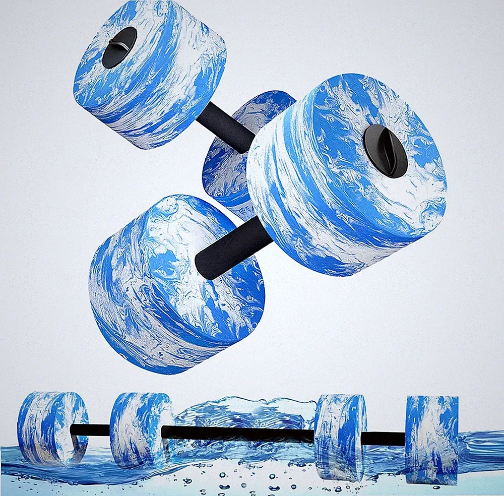 HAPBEAR 3-in-1 Aquatic Exercise Dumbbells, Adjustable Water Weights for Pool Exe