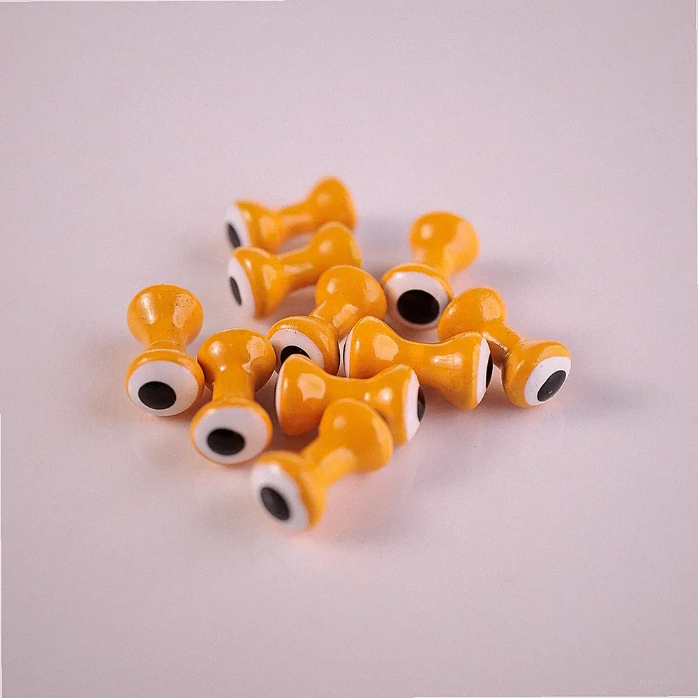 Hareline Double Pupil Lead Eyes - Yellow/White/Black - XS Small Medium Large