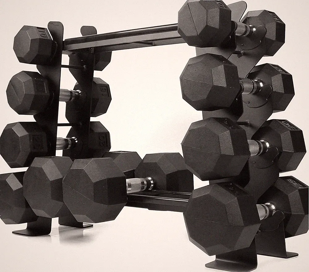 Heavy Duty 2-Tier Dumbbell Rack | 400 lbs Capacity | Space-Saving Design