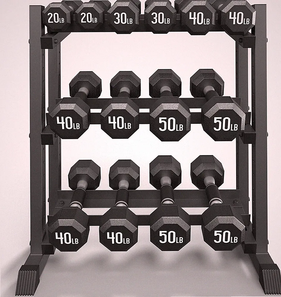 Heavy-Duty 3-Tier Dumbbell Rack - 1100LB Capacity for Home Gym