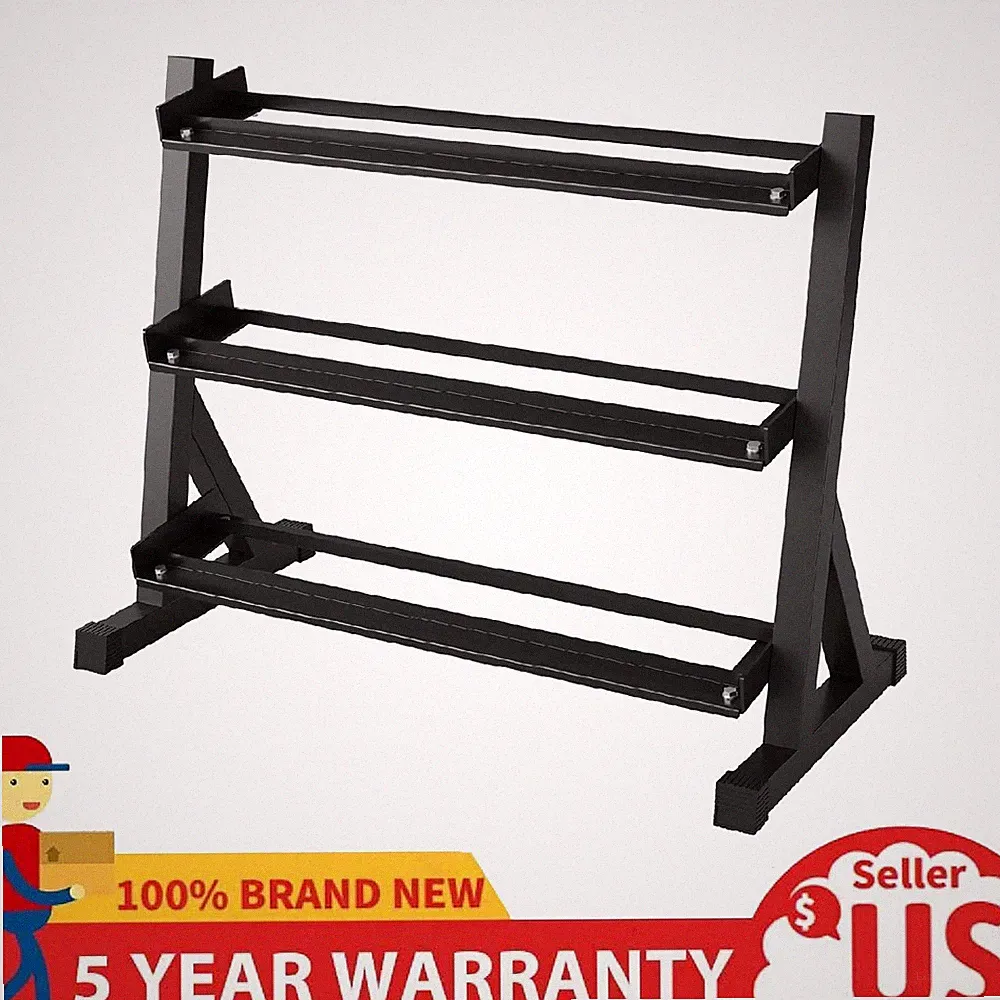 Heavy Duty 3-Tier Dumbbell Rack for Home Gym ,Weight Storage Rack Dumbbells Set