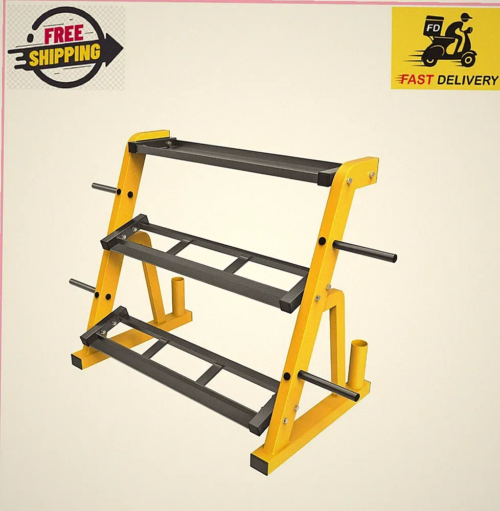 Heavy Duty 3 Tier Dumbbell Rack Multifunctional, Weight Rack for Dumbbells