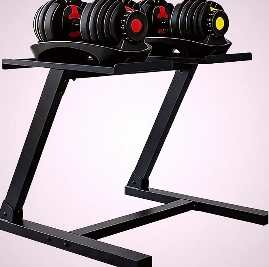 Heavy-Duty Adjustable Dumbbell Rack, with Wheels/Wheel-Versions, Non-Slip Pads